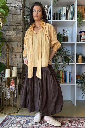 Paloma Bubble Hem Layering Dress Choc Chip